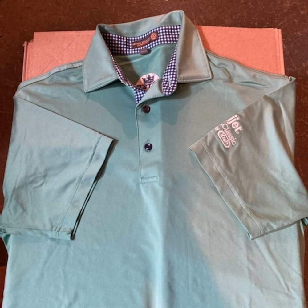 Green and Blue Peter Millar Golf Shirt